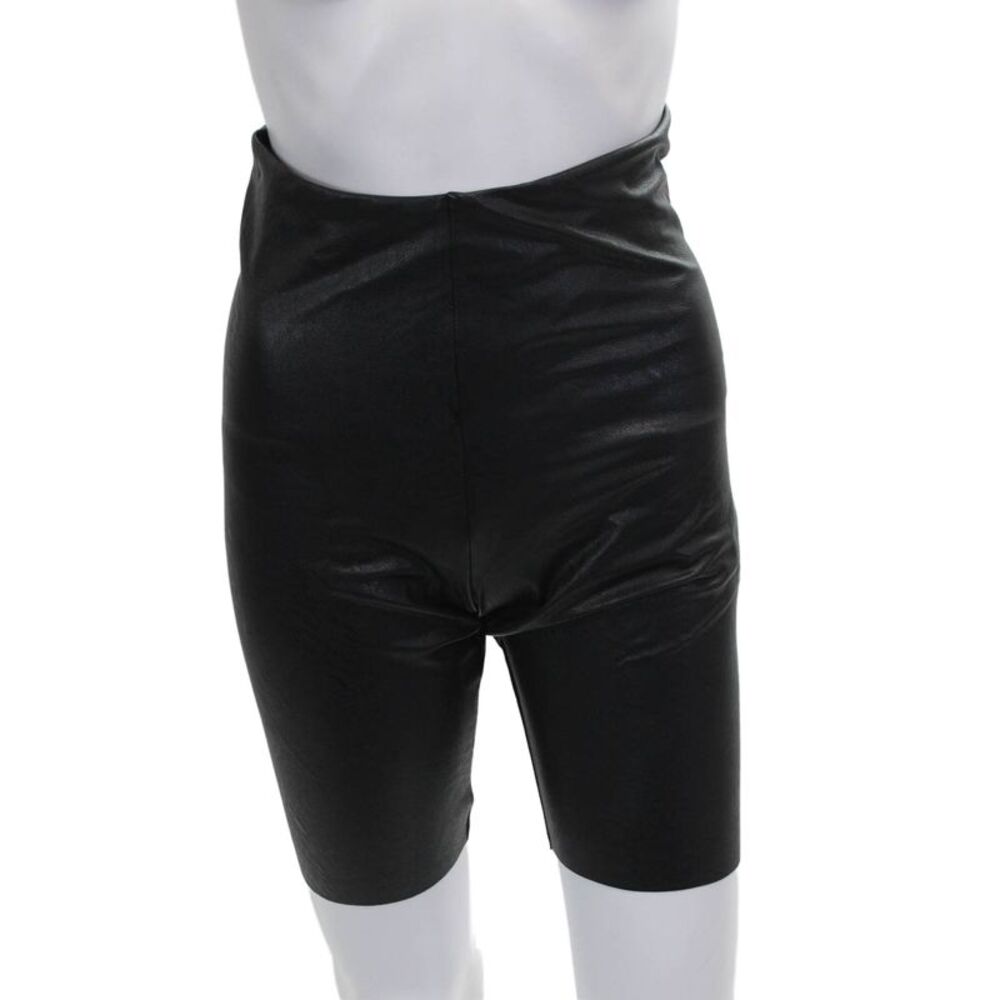 Commando Womens Biker Shorts Black Polyurethane Pull On Size L